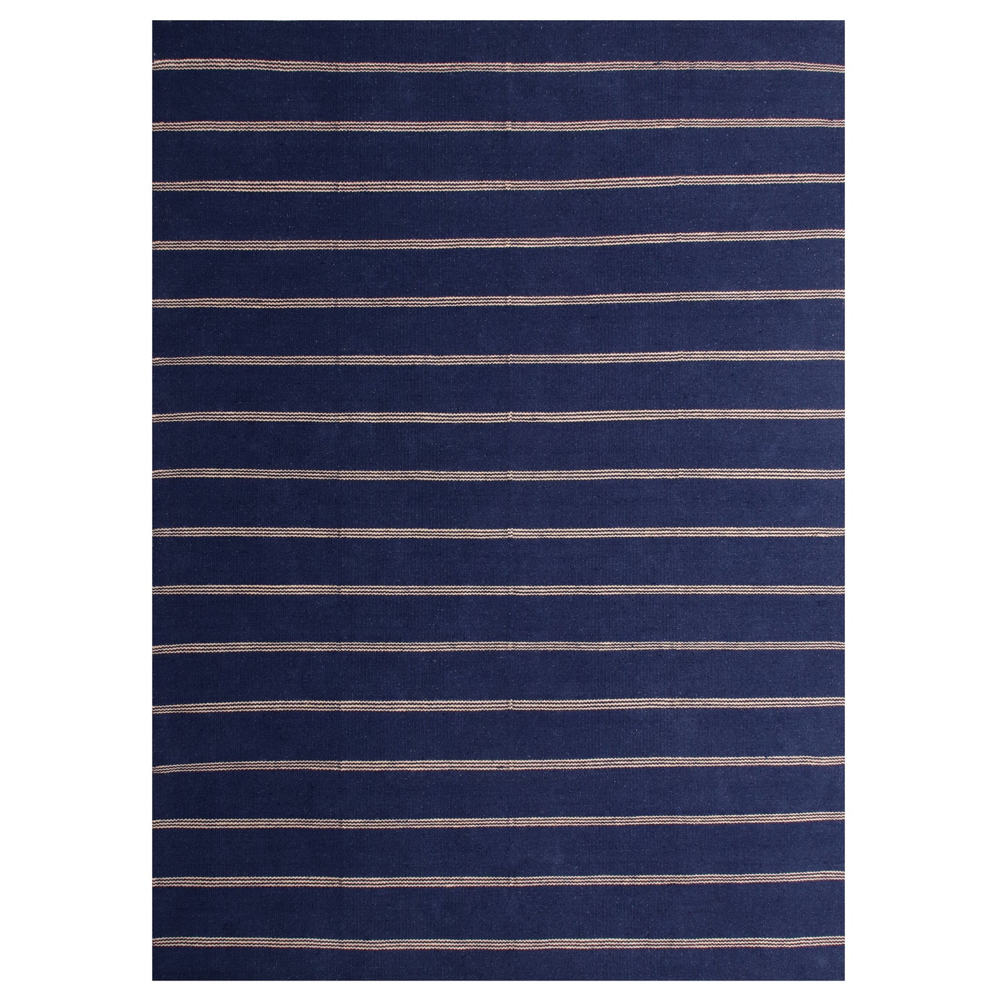 NATUR-03394 Nautical/Coastal Hand-Woven Navy Blue/Tan Jute Blend Indoor Area Rugs - LR Home