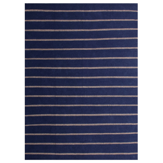 Navy Striped Handwoven Jute Area Rug - Silo view