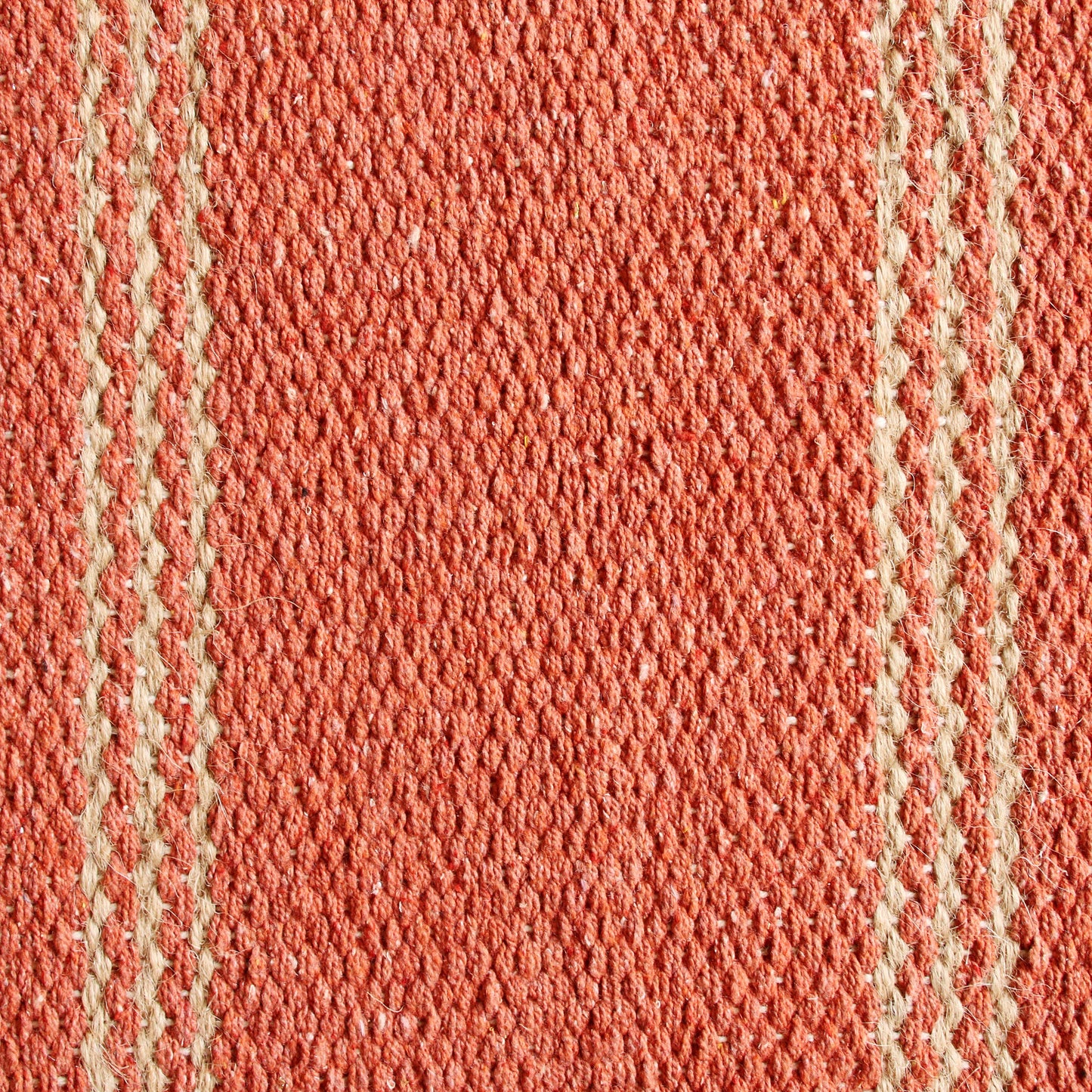 Hampton-03397 Coastal Hand-Woven Cinnamon Red/Tan Cotton Indoor Area Rug - LR Home
