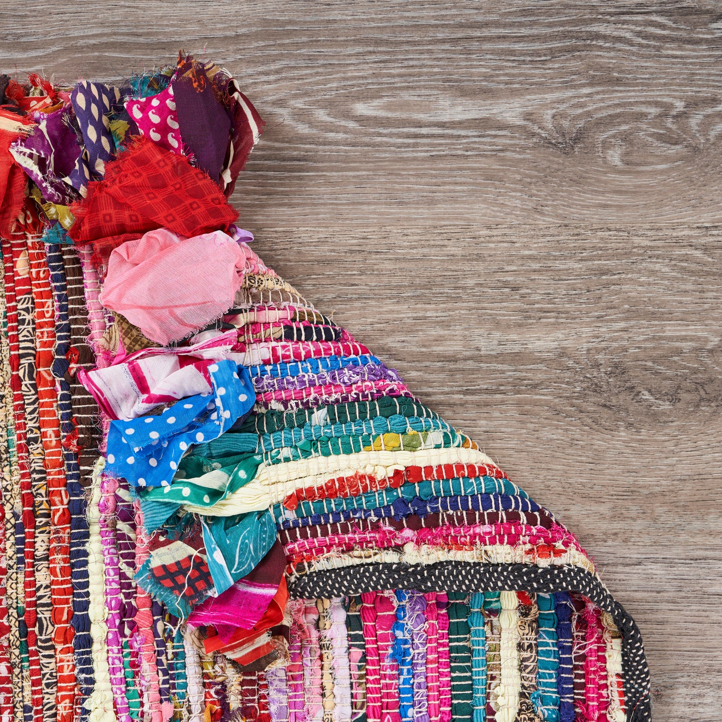 Accent-04012 Bohemian/Eclectic Hand-Woven Rainbow Self-Backed Indoor Area Rug - LR Home