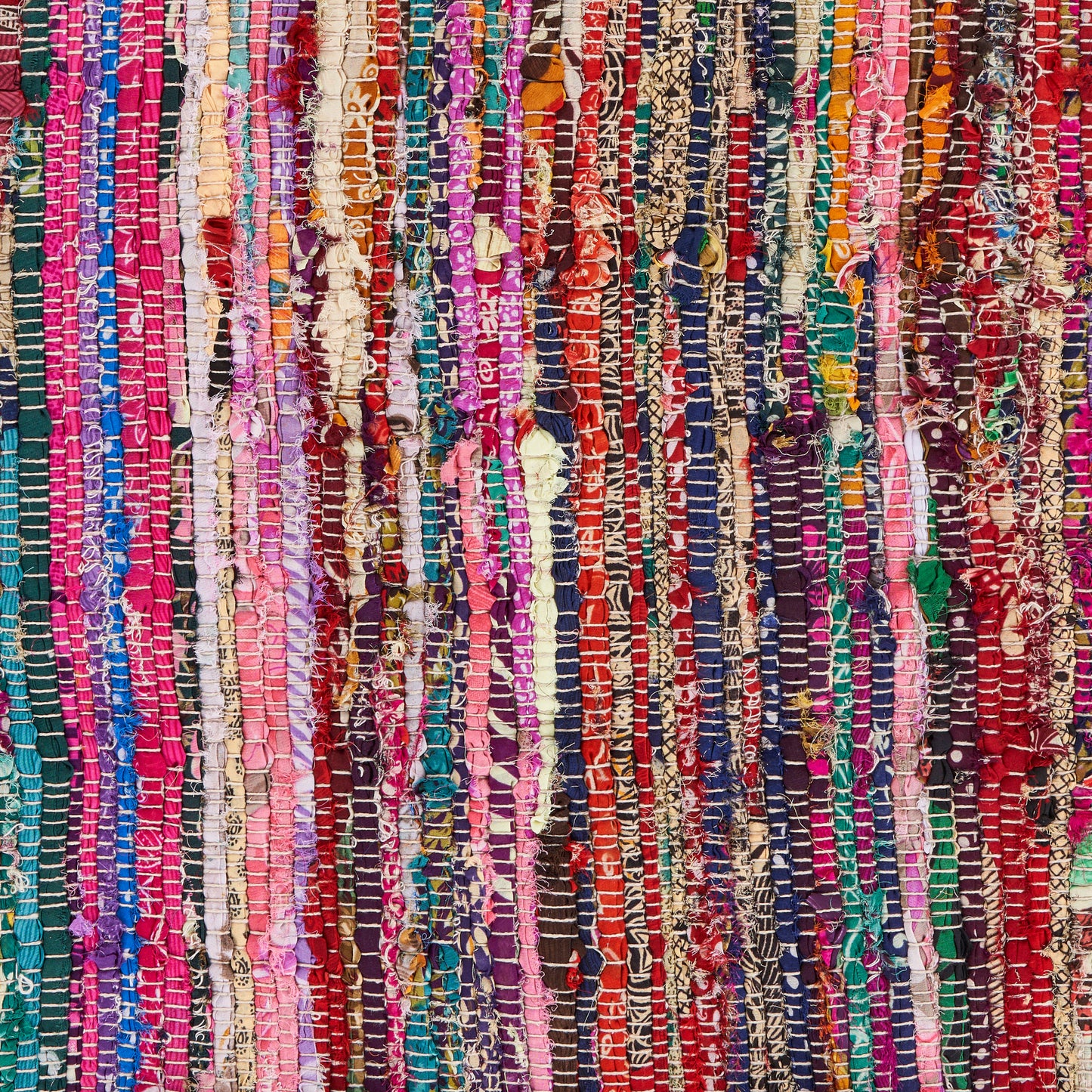 Accent-04012 Bohemian/Eclectic Hand-Woven Rainbow Self-Backed Indoor Area Rug - LR Home