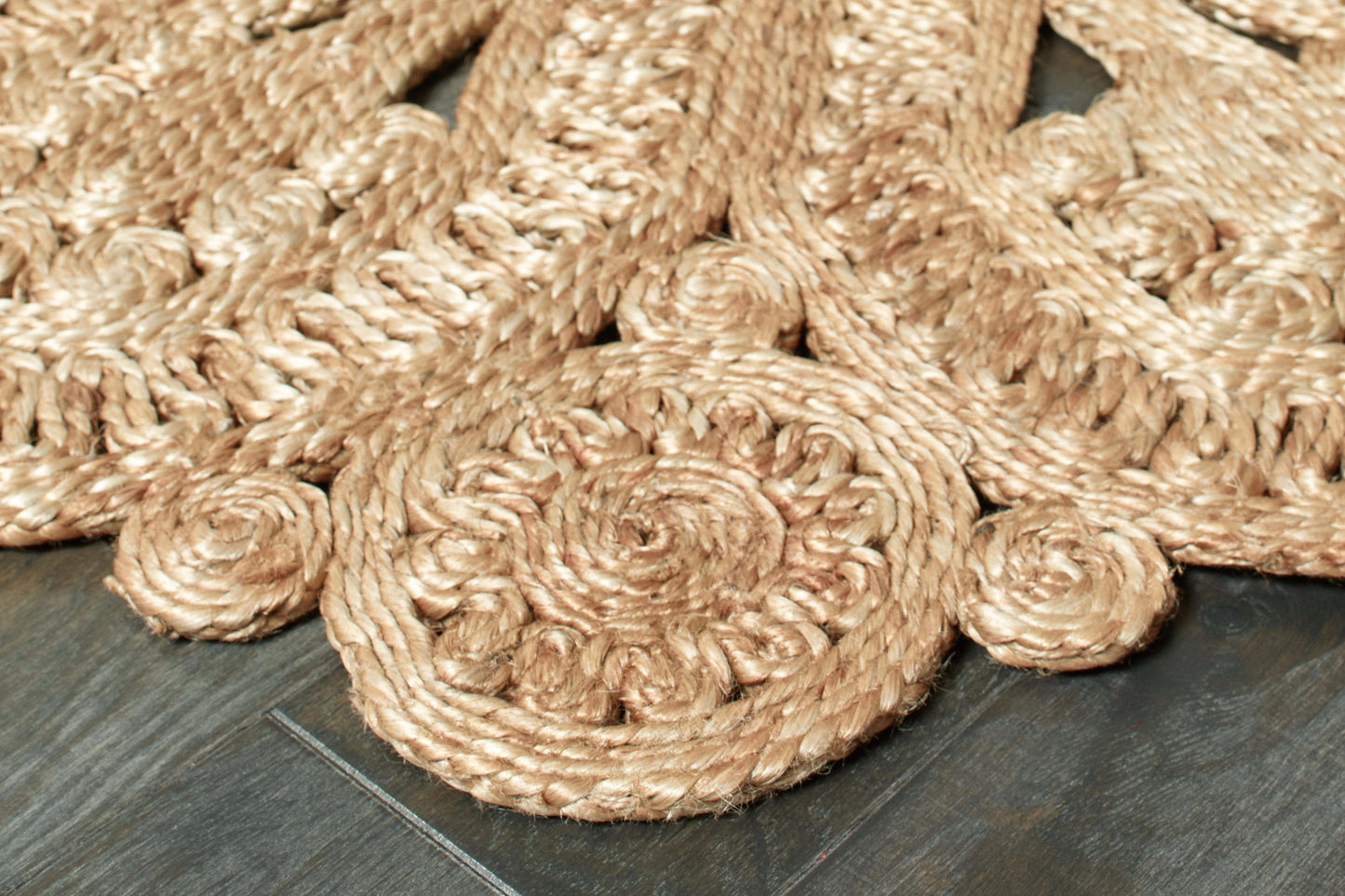 NATUR-12029 Bohemian/Eclectic Hand-Braided Natural Jute Indoor Area Rugs - LR Home