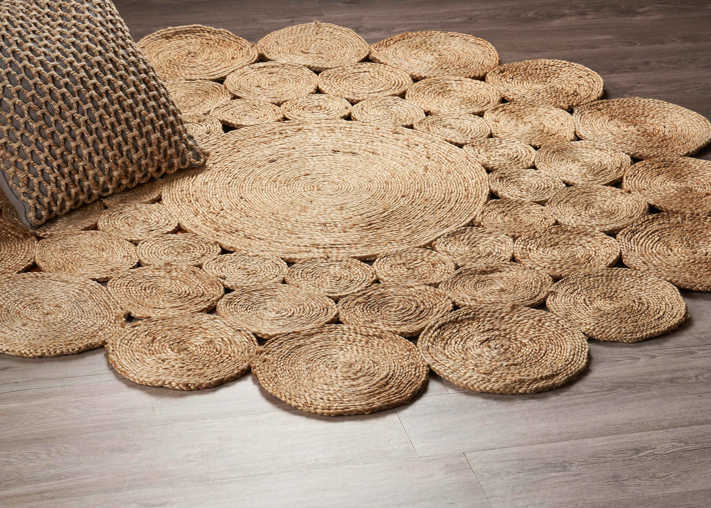 NATUR-12030 Bohemian/Eclectic Hand-Braided Natural Jute Indoor Area Rugs - LR Home