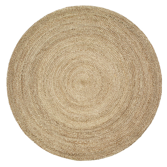 Ox Bay Natural Gray Contemporary Gradient All-Natural Jute Indoor Round Area Rug - Silo view