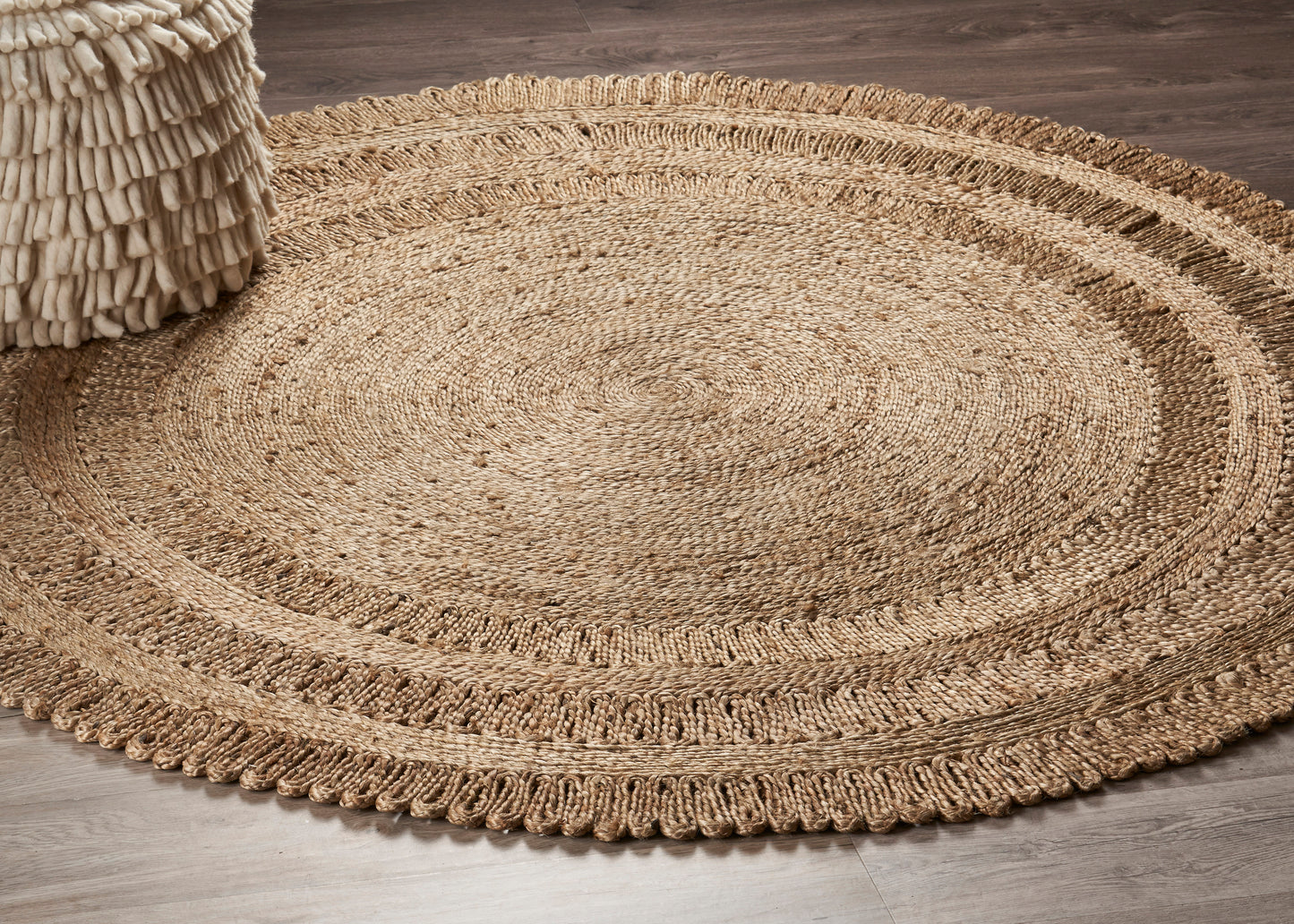 NATUR-12034 Modern/Contemporary Hand-Braided Gray Jute Indoor Area Rugs - LR Home