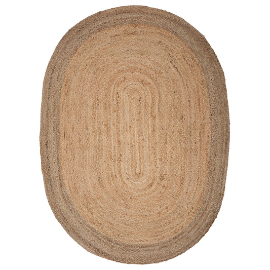 Ox Bay Natural Brown Contemporary Gradient All-Natural Jute Indoor Oval Area Rug - Silo view