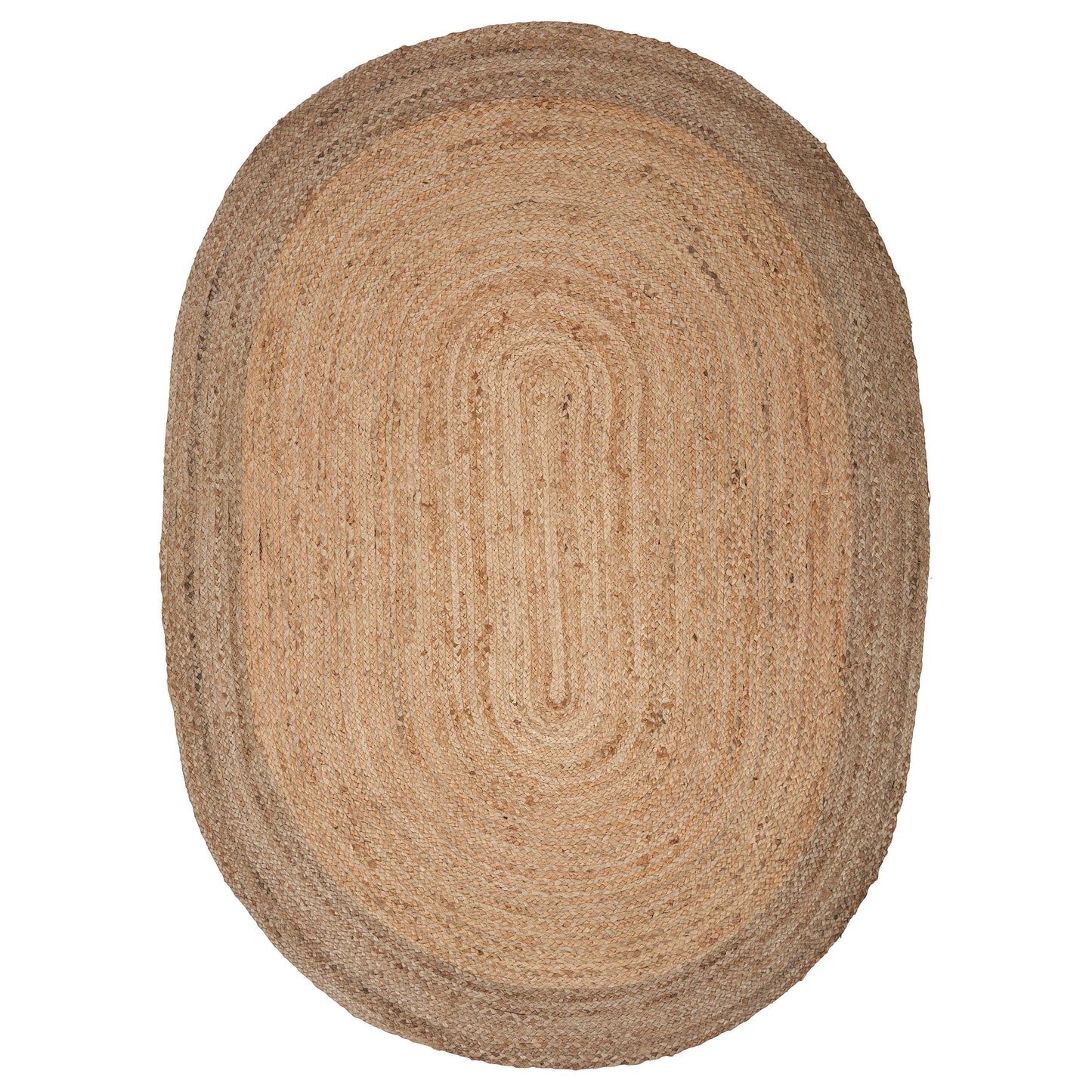 Boutique Jute-12035 Farmhouse Hand-Braided Brown/Gray Self-Backed Indoor Area Rug - LR Home