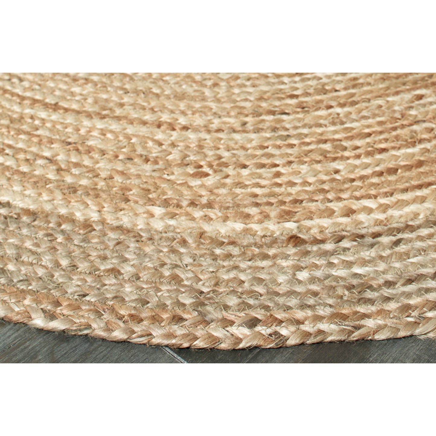 Boutique Jute-12035 Farmhouse Hand-Braided Brown/Gray Self-Backed Indoor Area Rug - LR Home