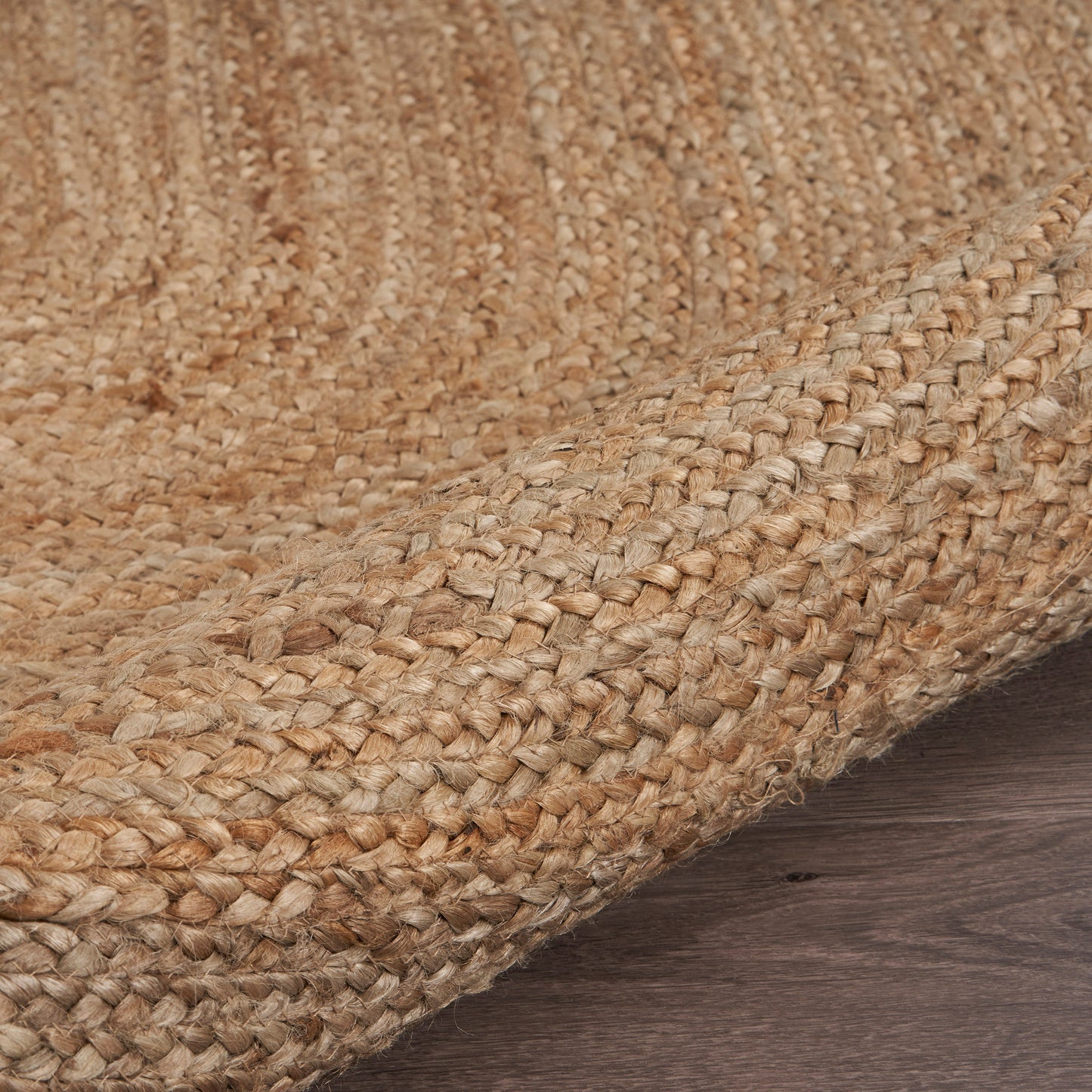Boutique Jute-12035 Farmhouse Hand-Braided Brown/Gray Self-Backed Indoor Area Rug - LR Home