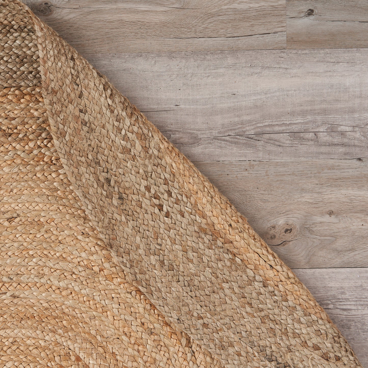 Boutique Jute-12035 Farmhouse Hand-Braided Brown/Gray Self-Backed Indoor Area Rug - LR Home