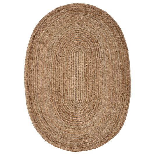 Ox Bay Natural Gray Contemporary Gradient All-Natural Jute Indoor Oval Area Rug - Silo view