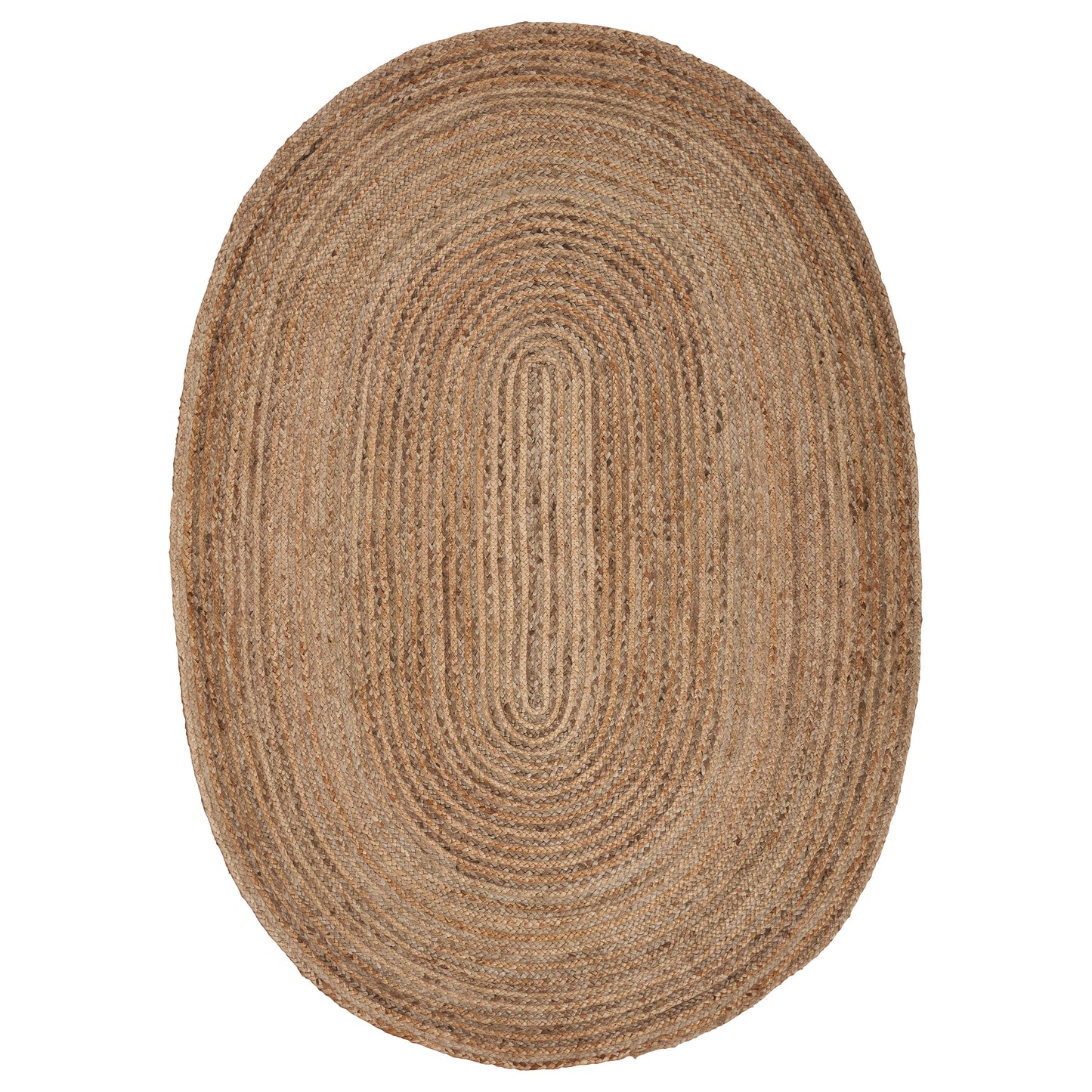 Boutique Jute-12036 Farmhouse Hand-Braided Brown/Gray Self-Backed Indoor Area Rug - LR Home