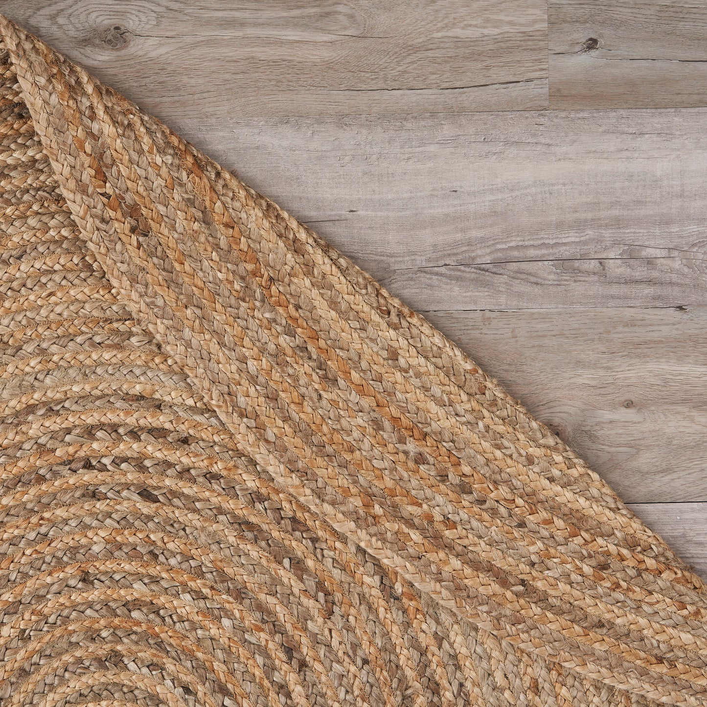Boutique Jute-12036 Farmhouse Hand-Braided Brown/Gray Self-Backed Indoor Area Rug - LR Home