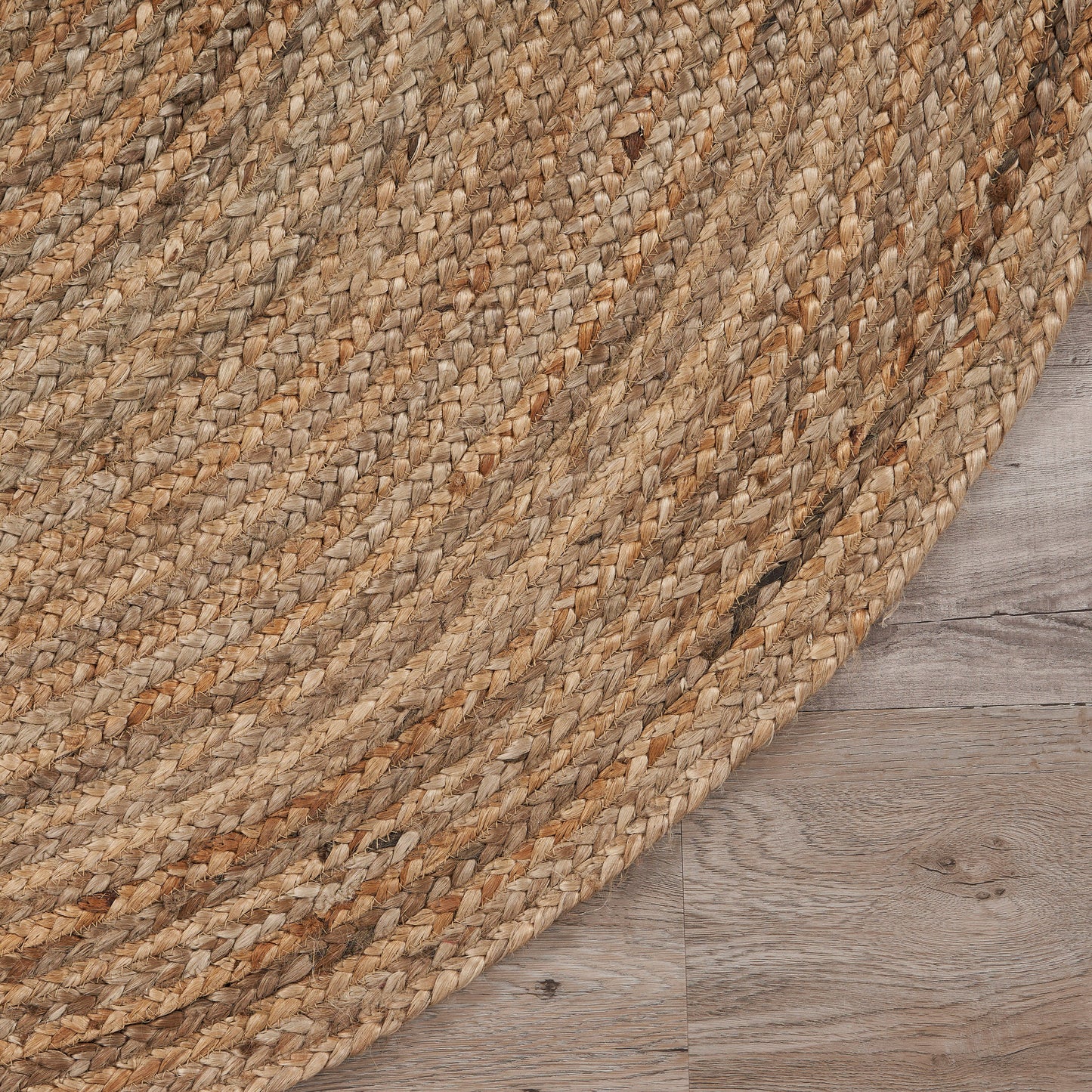 NATUR-12035 Farmhouse Hand-Braided Natural/Gray Jute Indoor Area Rugs - LR Home
