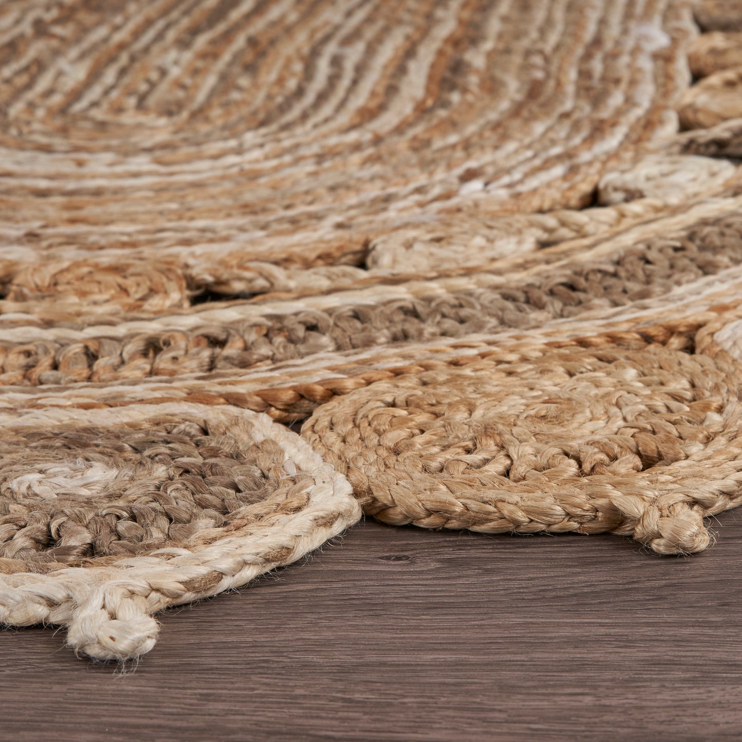 NATUR-12038 Modern/Contemporary Hand-Braided Bleach Gray Jute Indoor Area Rugs - LR Home