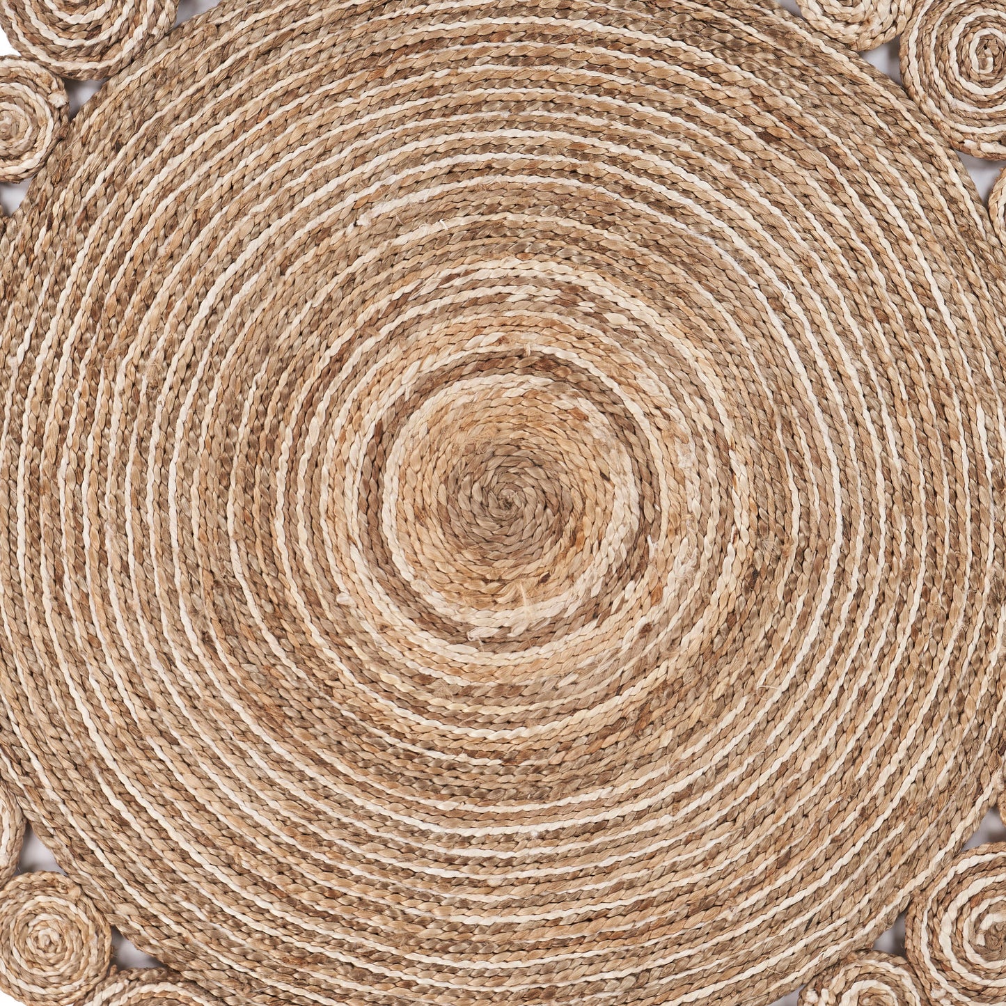 NATUR-12040 Modern/Contemporary Hand-Braided Bleach/Natural Jute Indoor Area Rugs - LR Home