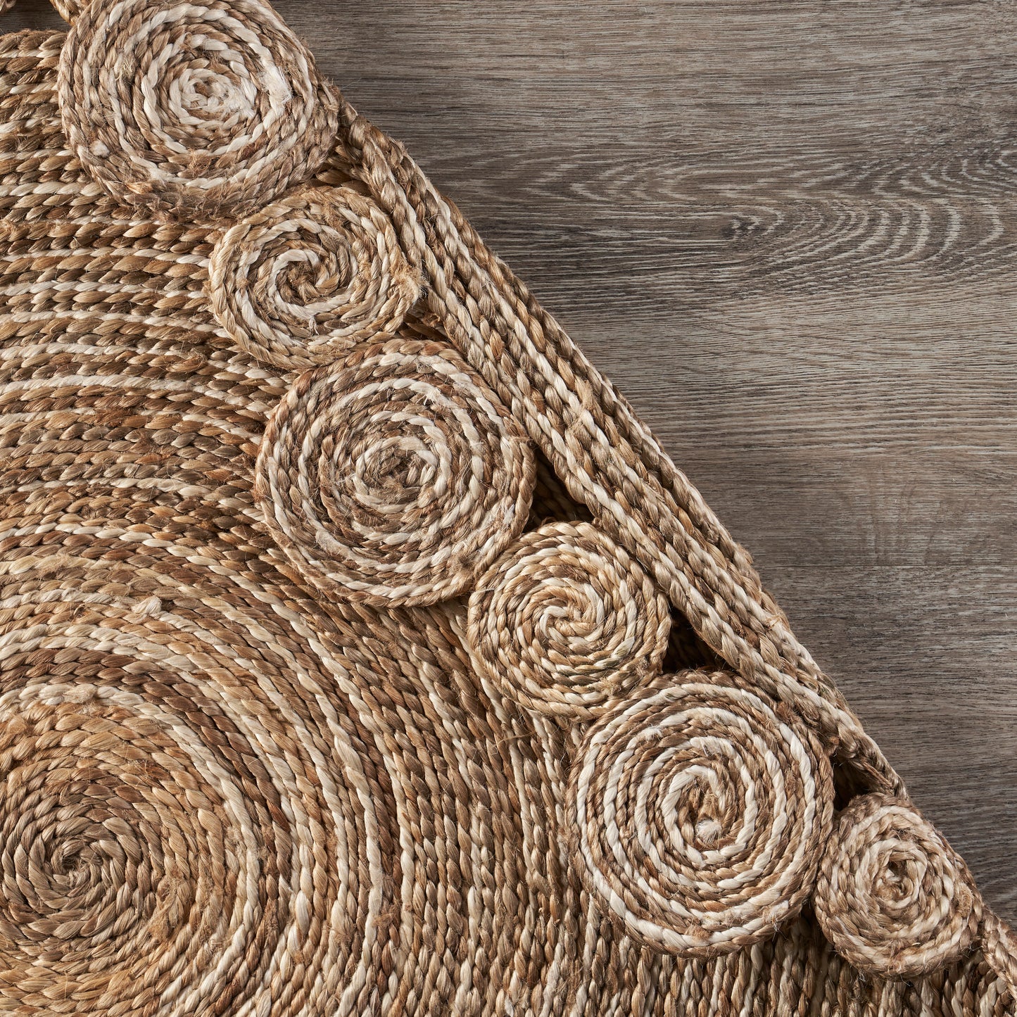 NATUR-12040 Modern/Contemporary Hand-Braided Bleach/Natural Jute Indoor Area Rugs - LR Home