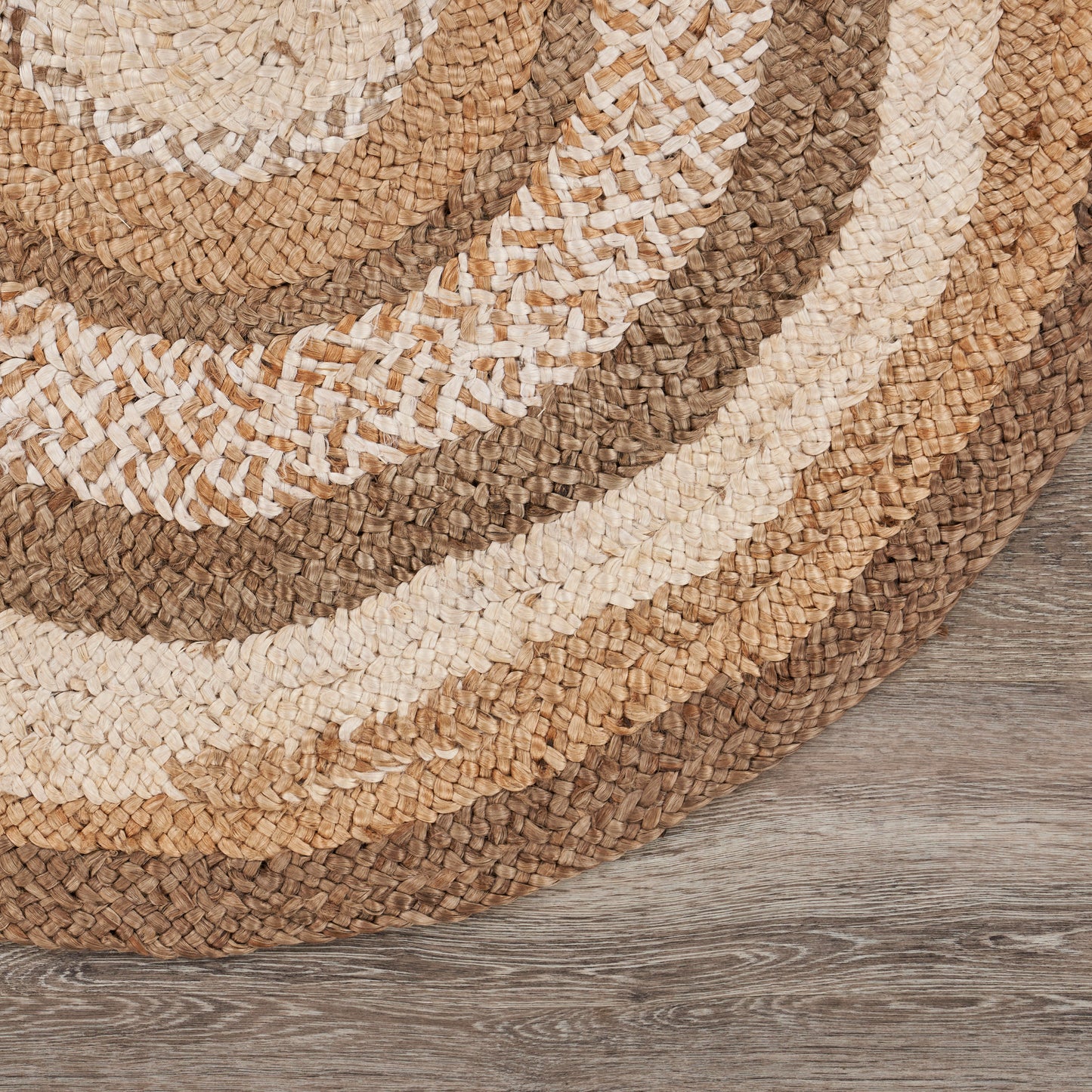 NATUR-12032 Modern/Contemporary Hand-Braided Bleach/Natural Jute Indoor Area Rugs - LR Home