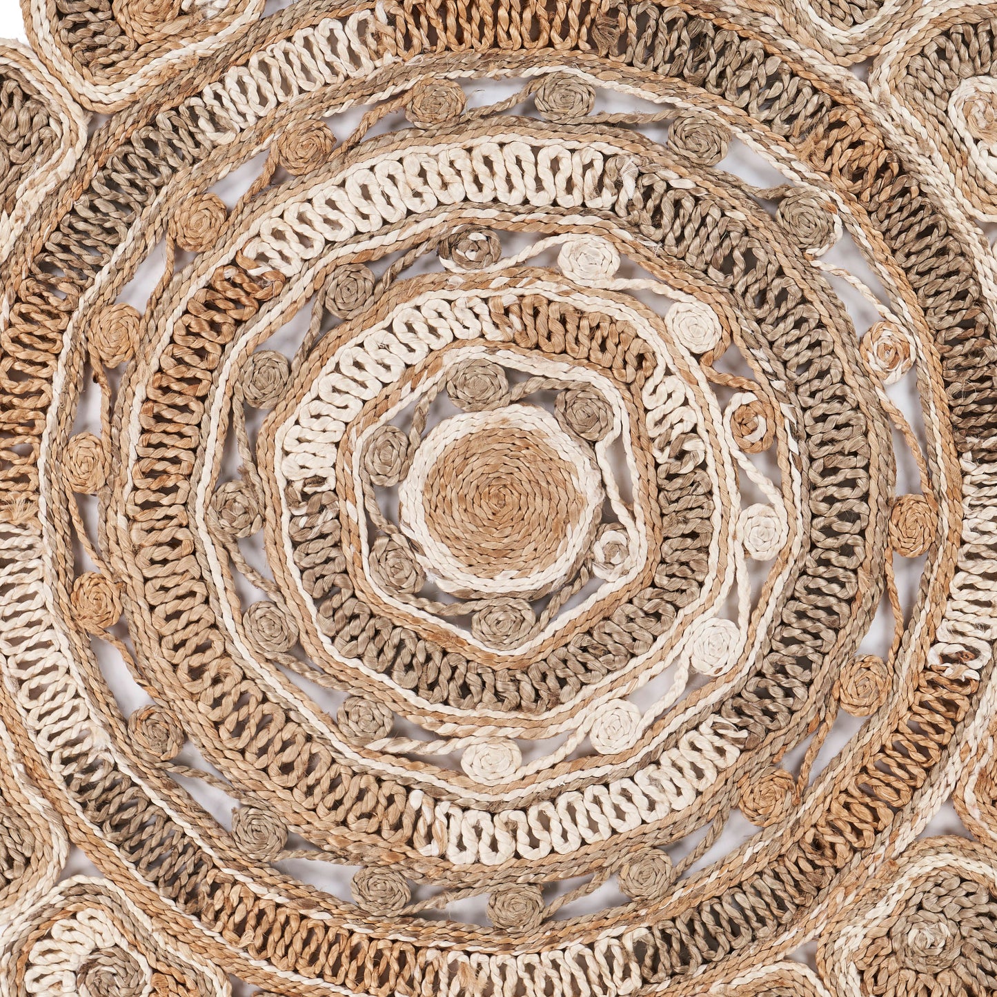 NATUR-12042 Modern/Contemporary Hand-Braided Bleach/Natural Jute Indoor Area Rugs - LR Home