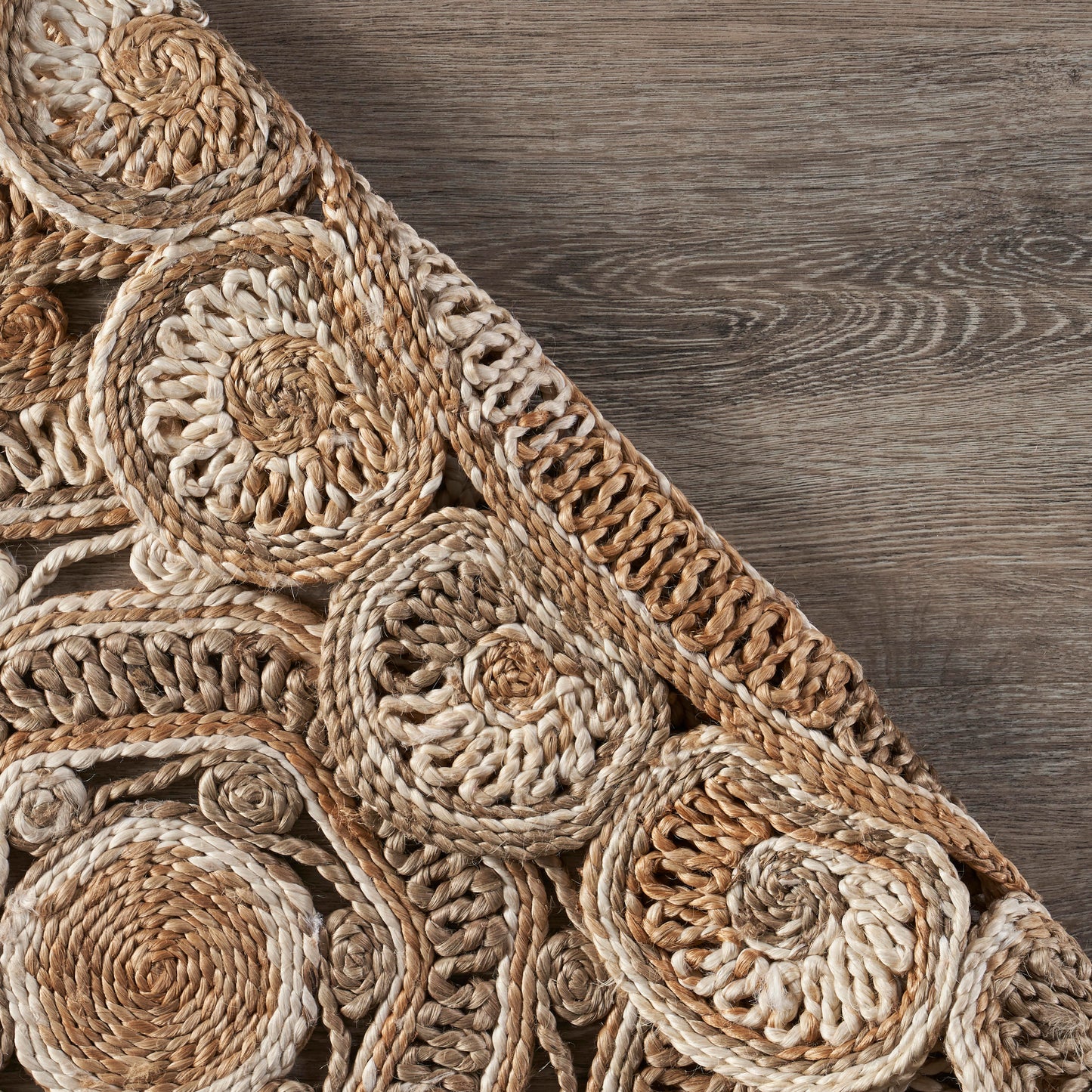 NATUR-12042 Modern/Contemporary Hand-Braided Bleach/Natural Jute Indoor Area Rugs - LR Home