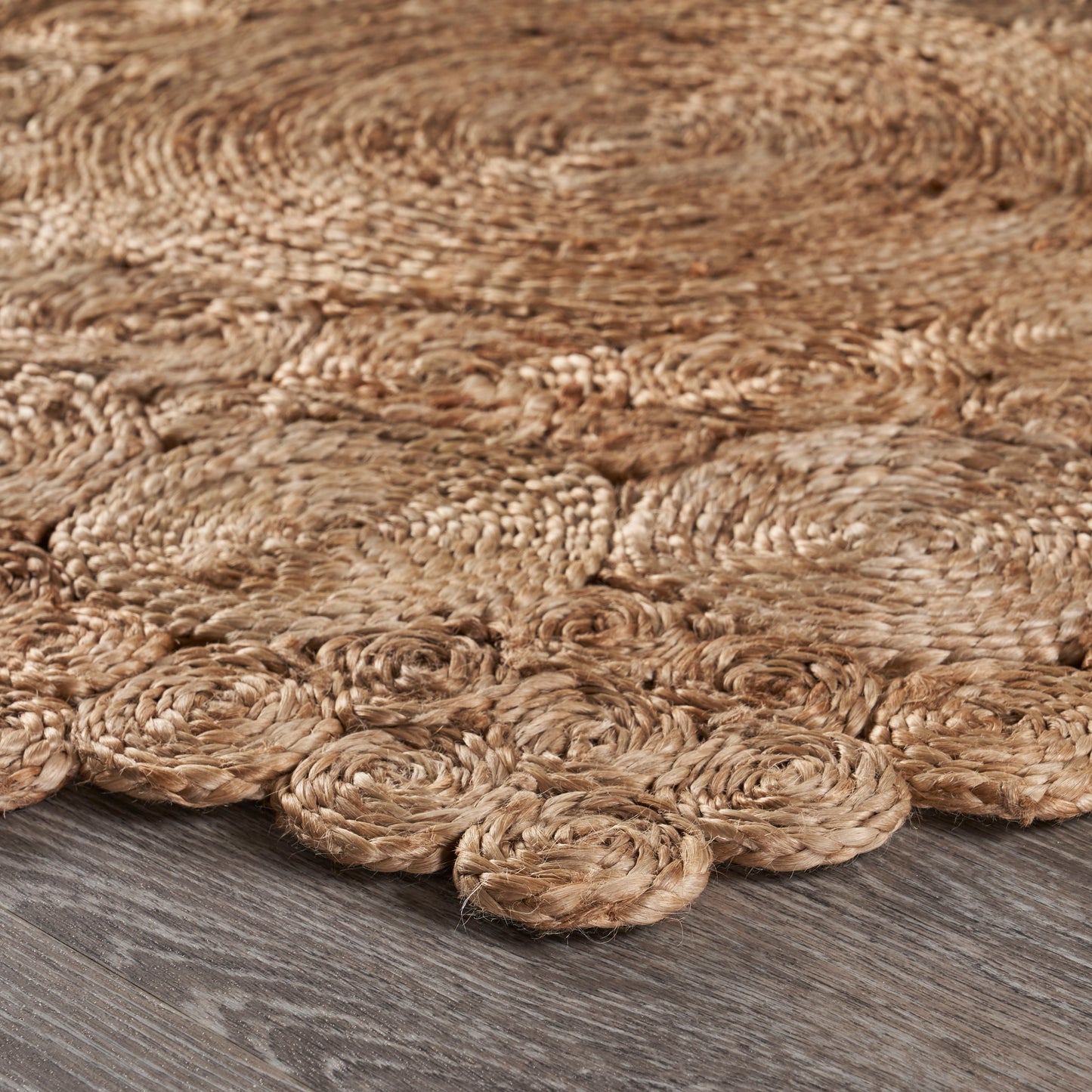 Boutique Jute-12046 Bohemian/Eclectic Hand-Braided Brown Self-Backed Indoor Area Rug - LR Home