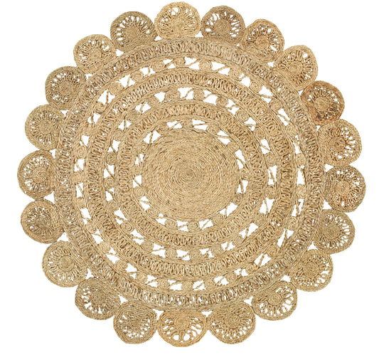 Ox Bay Natural Eclectic Circles All-Natural Jute Indoor Round Area Rug - Silo view