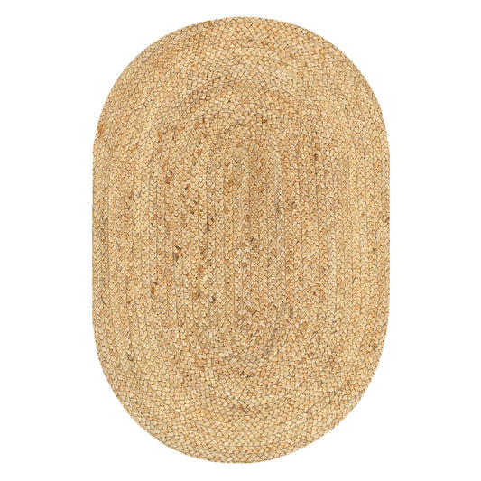 Ox Bay Natural Brown Farmhouse Jute Indoor Oval Area Rug - Silo view
