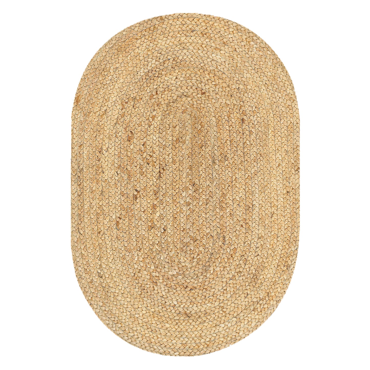 Boutique Jute-50135 Farmhouse Hand-Braided Brown Self-Backed Indoor Area Rug - LR Home