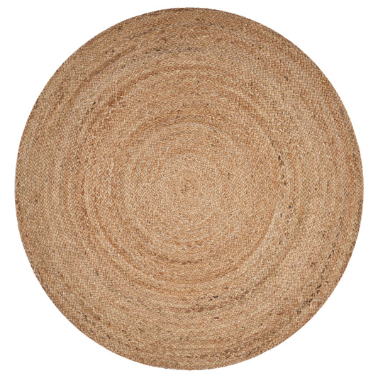 Ox Bay Natural Tan Contemporary Gradient All-Natural Jute Indoor Round Area Rug - Silo view