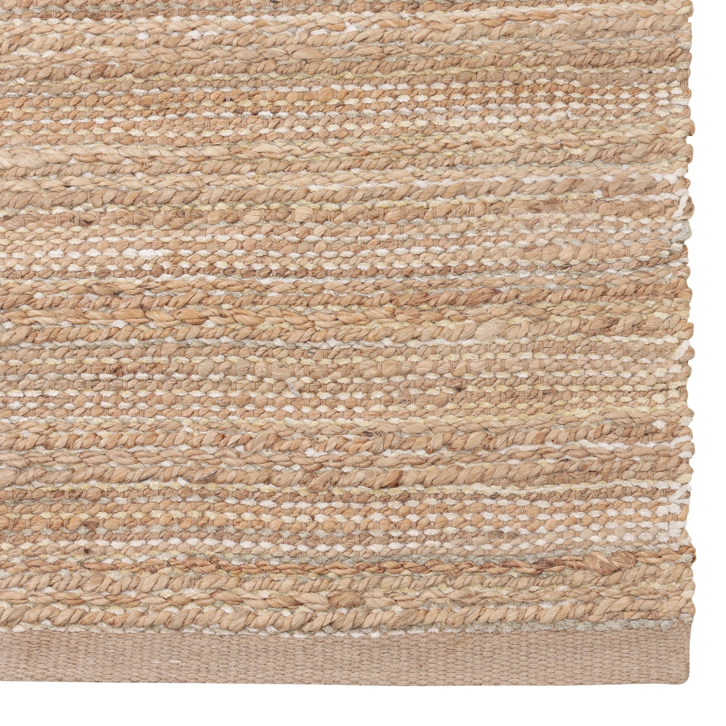 NATUR-03302 Transitional/Casual Hand-Woven Cream/Ivory Jute Blend Indoor Area Rugs - LR Home