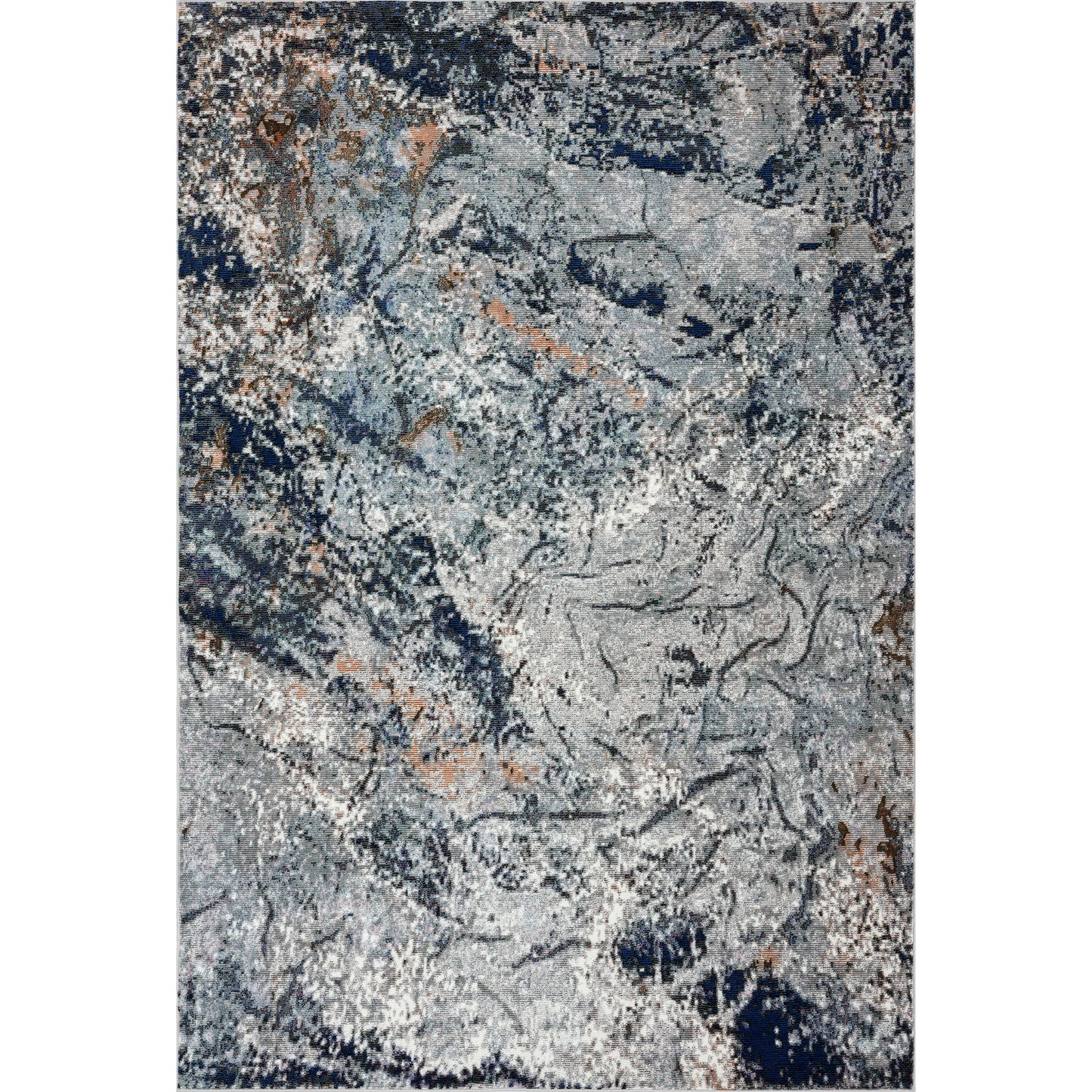 Nimbus-81832 Modern Power-Loomed Gray/Navy/White/Multi Cotton Indoor Area Rug - LR Home