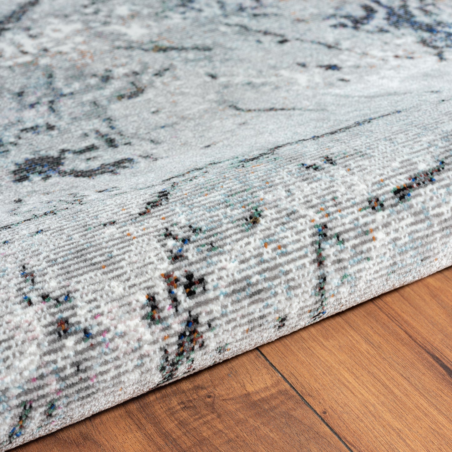 Nimbus-81832 Modern Power-Loomed Gray/Navy/White/Multi Cotton Indoor Area Rug - LR Home