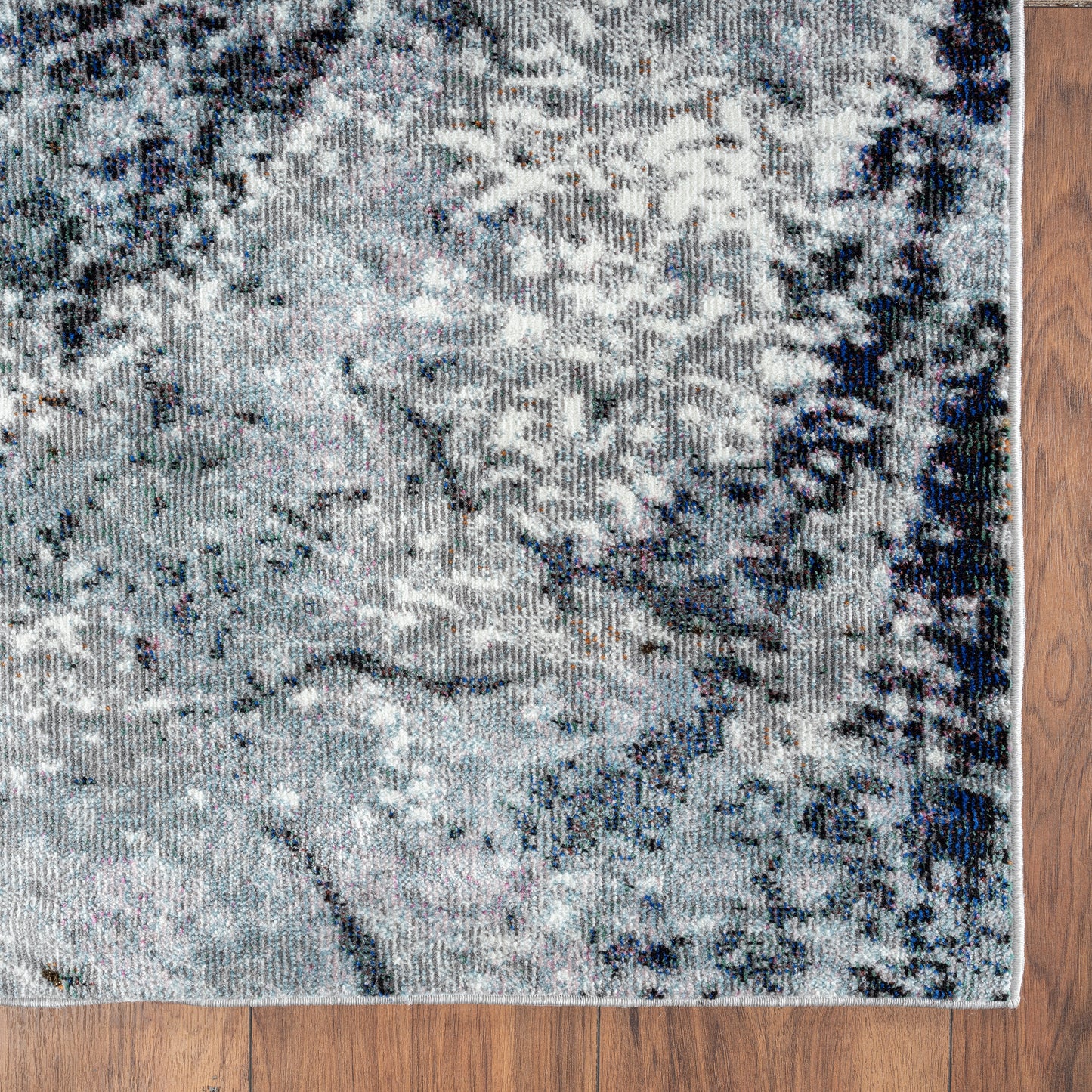 Nimbus-81832 Modern Power-Loomed Gray/Navy/White/Multi Cotton Indoor Area Rug - LR Home