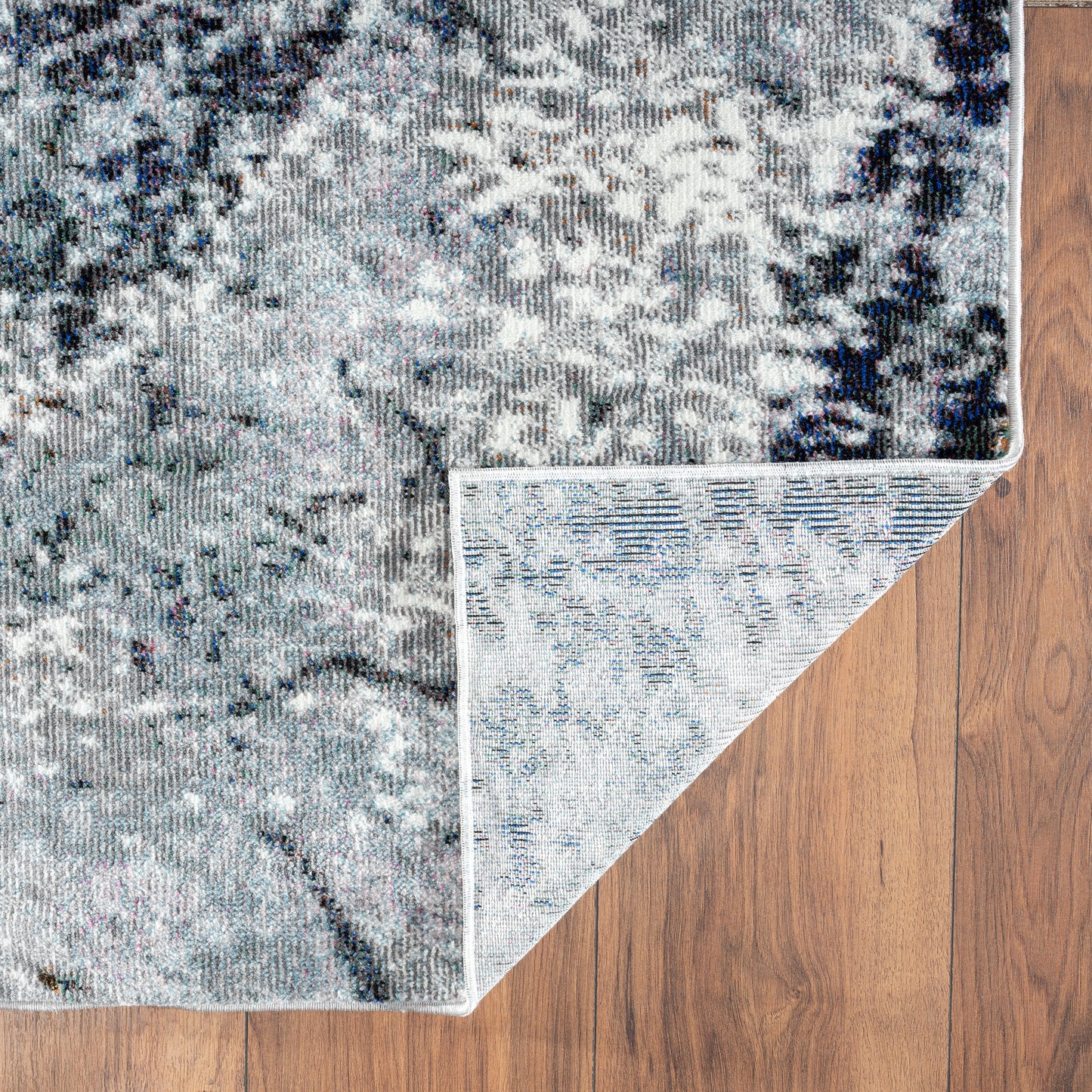 Nimbus-81832 Modern Power-Loomed Gray/Navy/White/Multi Cotton Indoor Area Rug - LR Home
