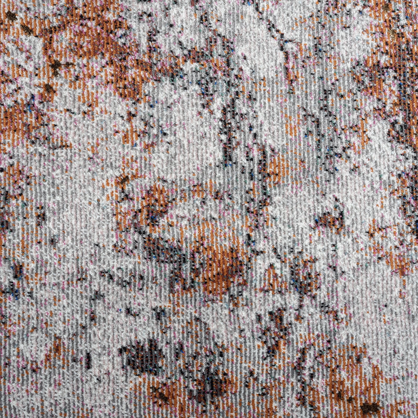 Nimbus-81834 Modern Power-Loomed Orange/Rust/Red/Gray/White Cotton Indoor Area Rug - LR Home