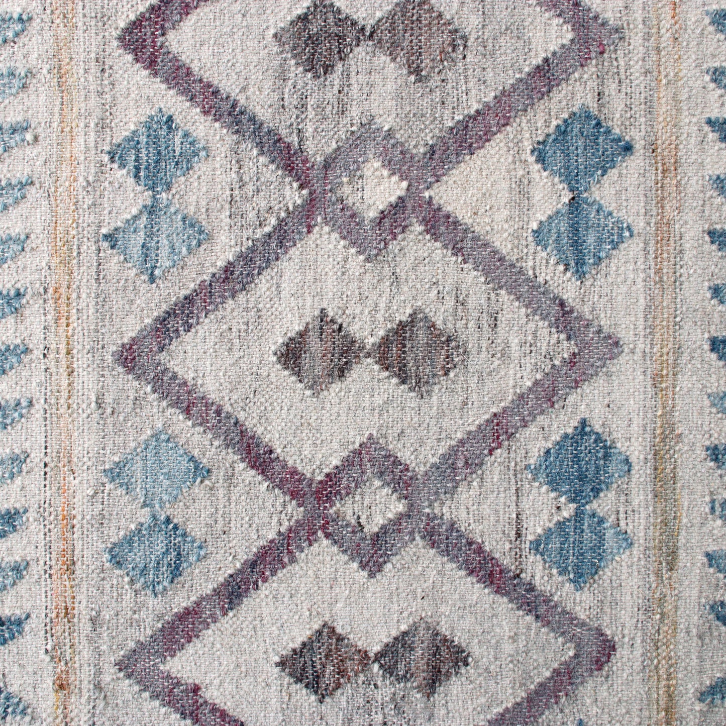 Nimroz-81980 Bohemian/Eclectic Hand-Woven Gray/Tan/Blue/Purple Cotton Indoor Area Rug - LR Home