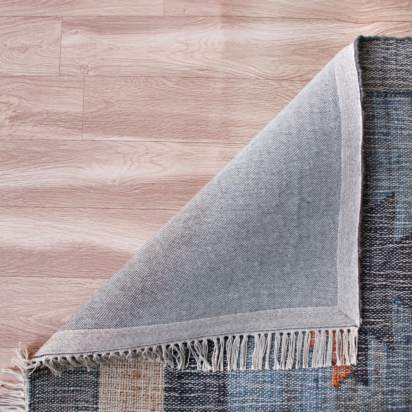 Nimroz-81983 Southwestern Hand-Woven Tan/Gray/Blue/Multi Cotton Indoor Area Rug - LR Home
