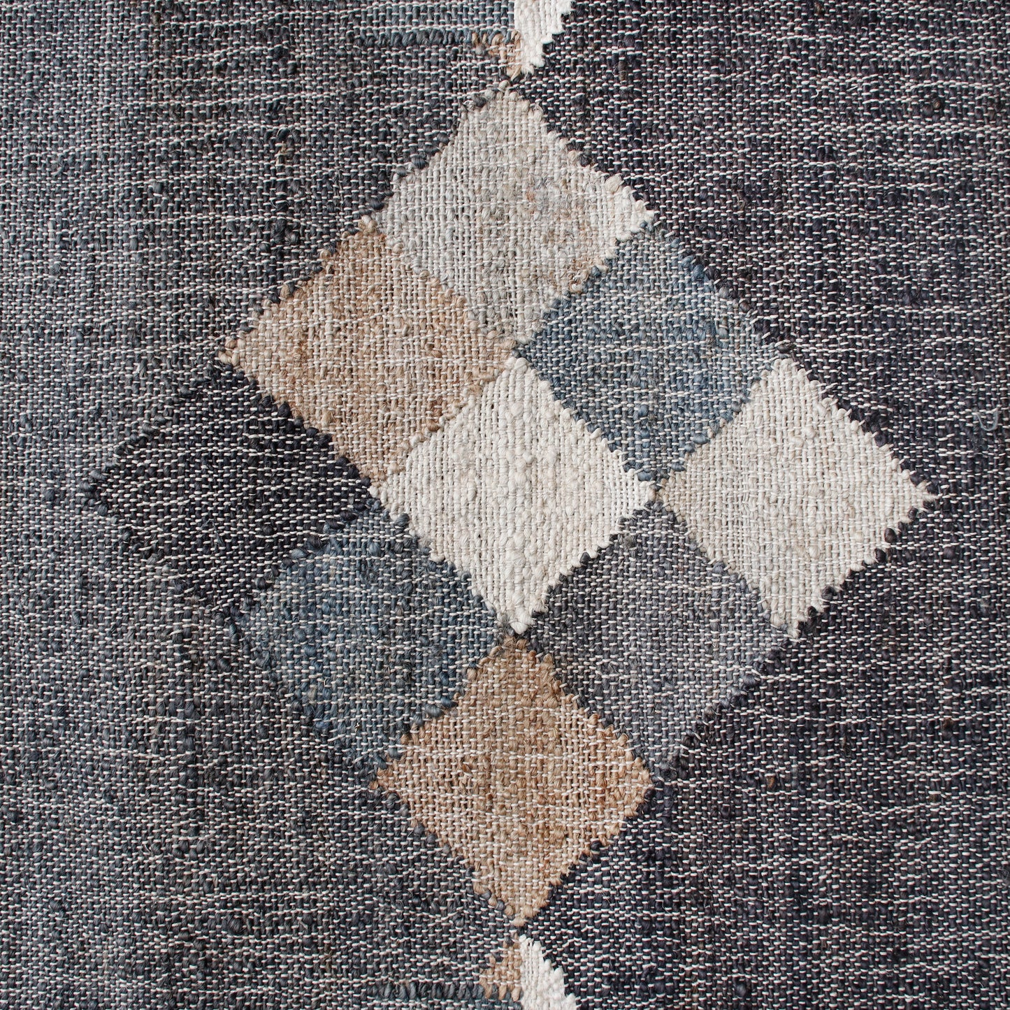 Nimroz-81984 Rustic Hand-Woven Tan/Black/Blue/Gray/White Cotton Indoor Area Rug - LR Home