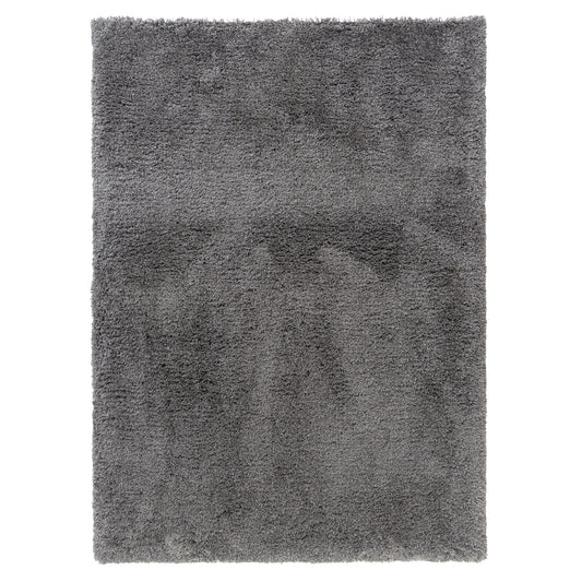 Black Shag Solid Hand-Loomed Polyester Indoor Area Rug - Silo view