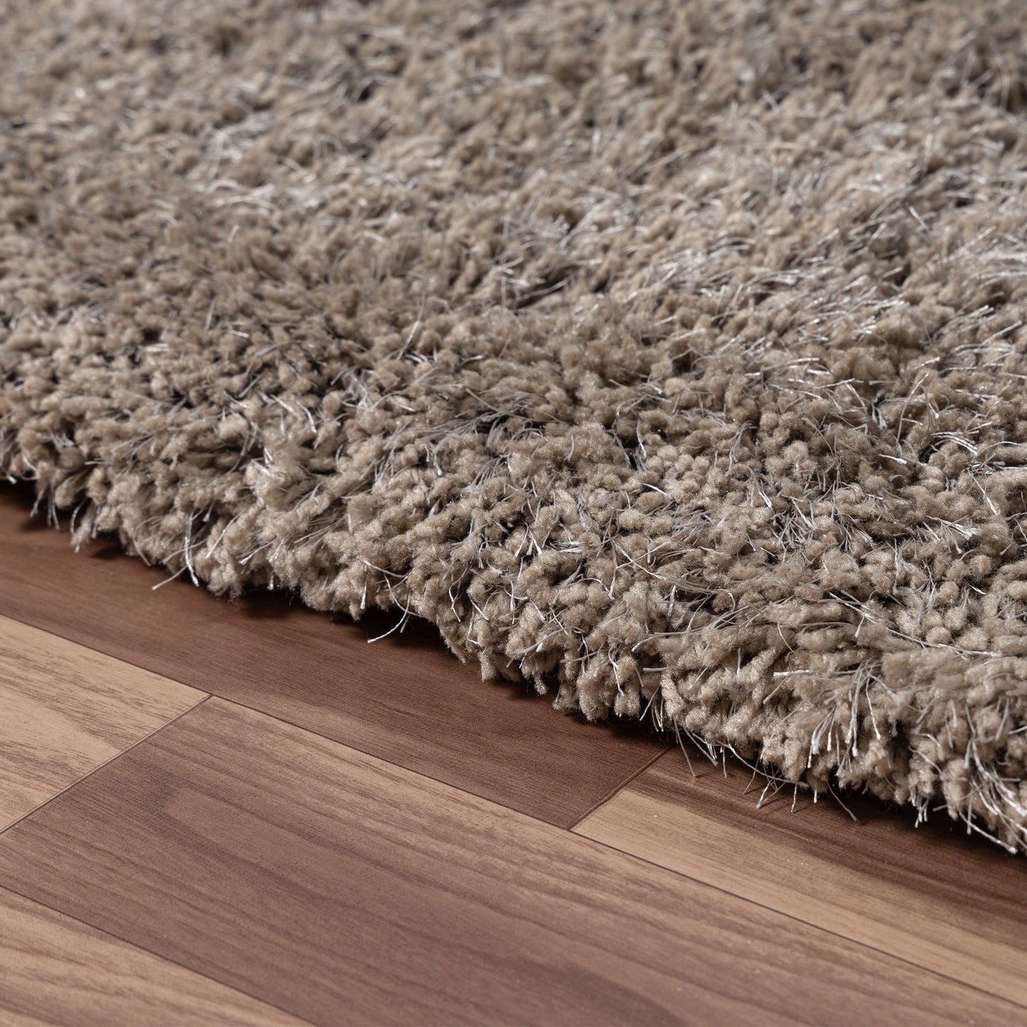 NORVI-82606 Shag Hand-Loomed Taupe Polyester Indoor Area Rugs - LR Home