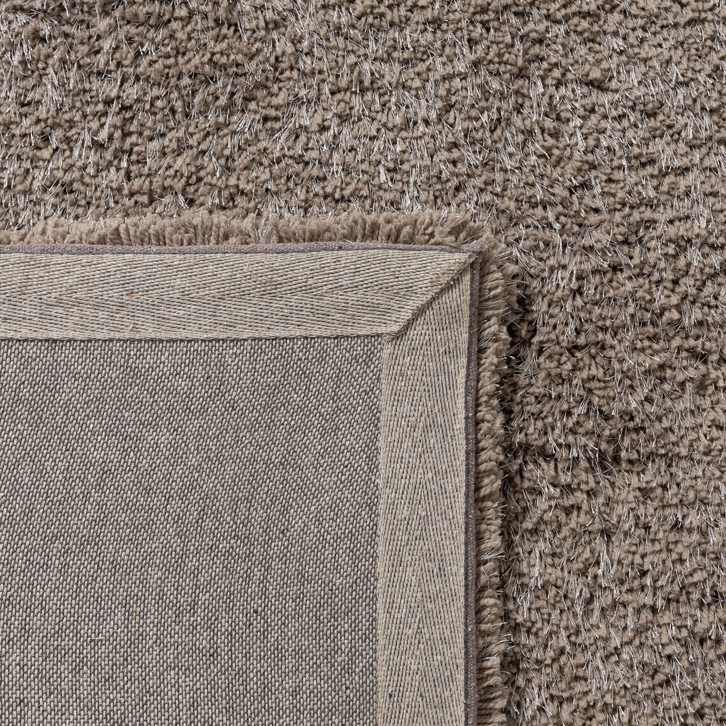NORVI-82606 Shag Hand-Loomed Taupe Polyester Indoor Area Rugs - LR Home