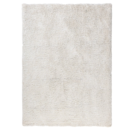 Ivory Shag Solid Hand-Loomed Polyester Indoor Area Rug - Silo view