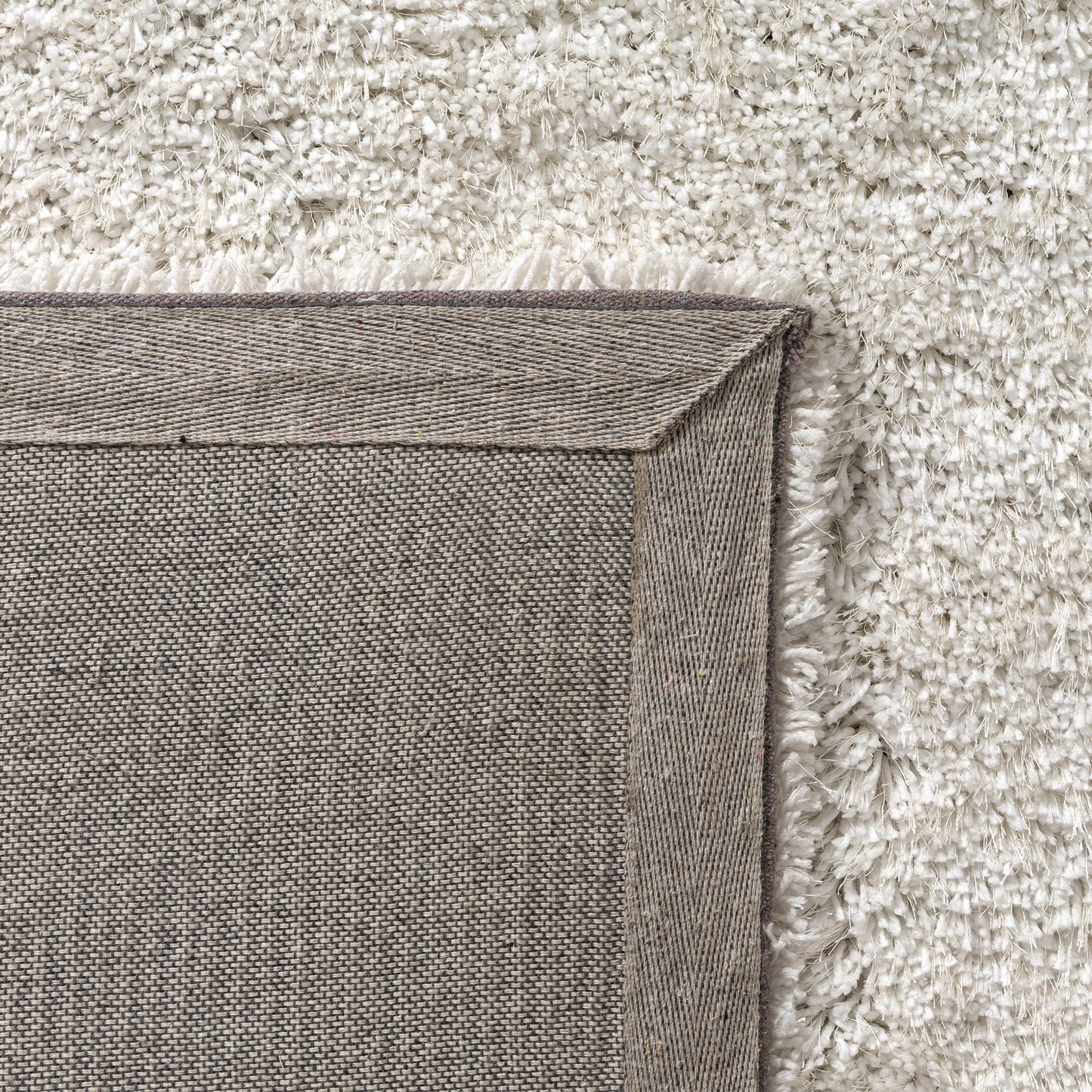 NORVI-82606 Shag Hand-Loomed Ivory Polyester Indoor Area Rugs - LR Home