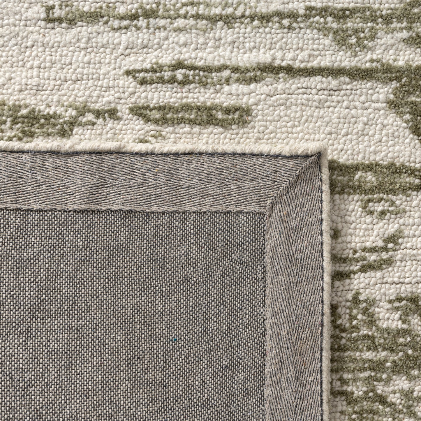 Nuvia-82784 Transitional Hand-Tufted Green/Ivory Cotton Indoor Area Rug - LR Home