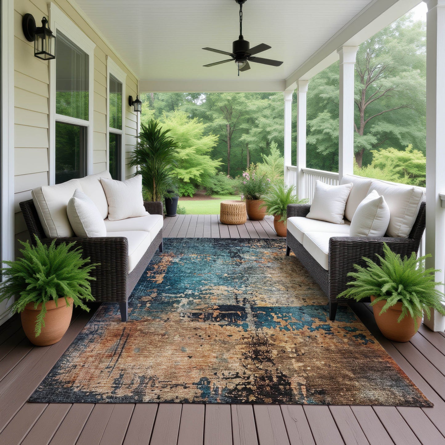 Machine Made Nouveau NV14 Teal - Dalyn Rugs