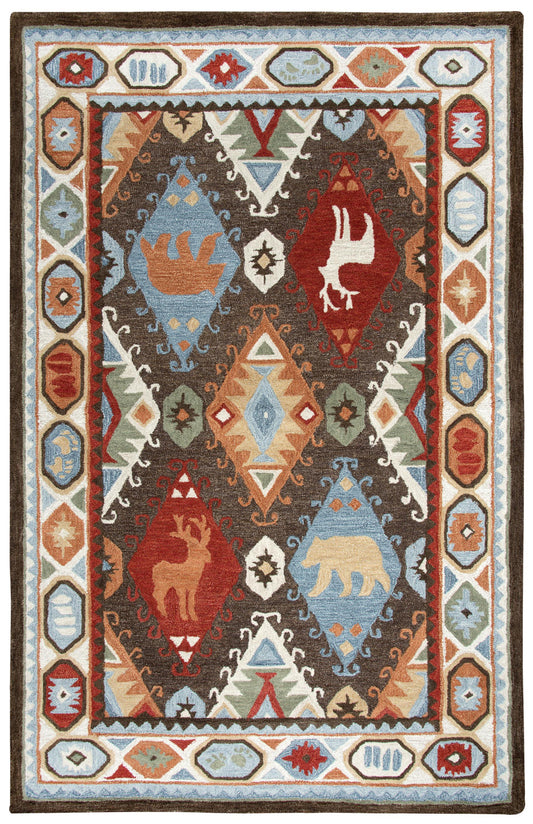 Northwoods NWD102 Brown Hand-Tufted Rug - Rizzy