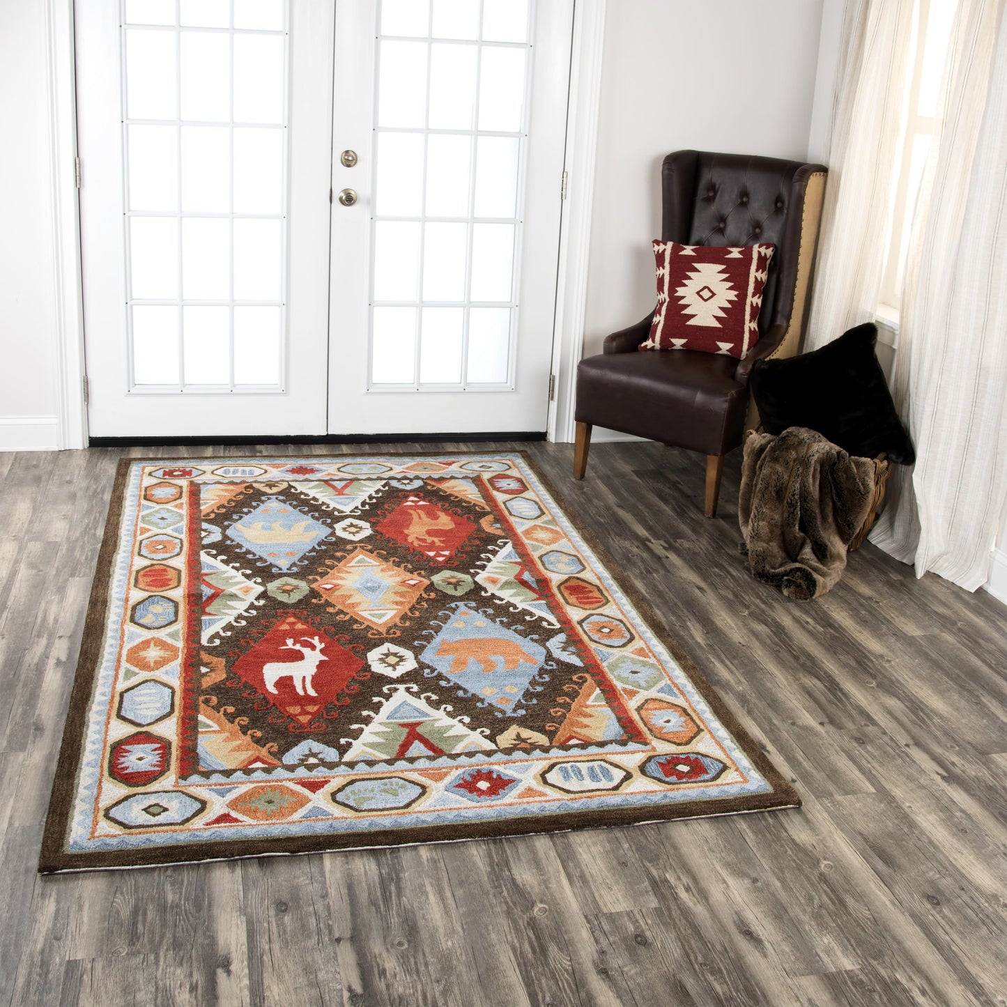 Northwoods NWD102 Brown Hand-Tufted Rug - Rizzy