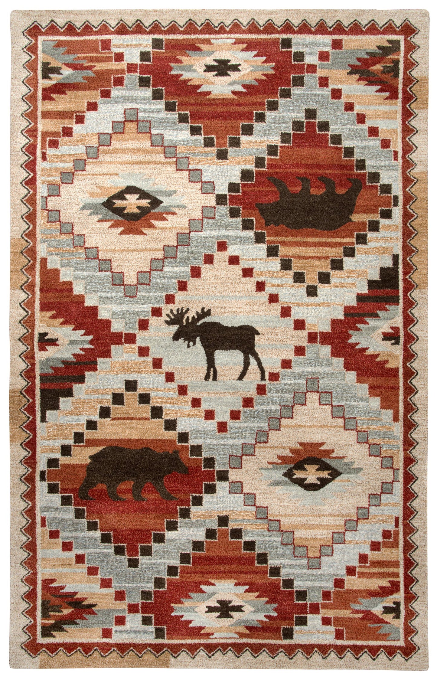 Northwoods NWD103 Red Hand-Tufted Rug - Rizzy
