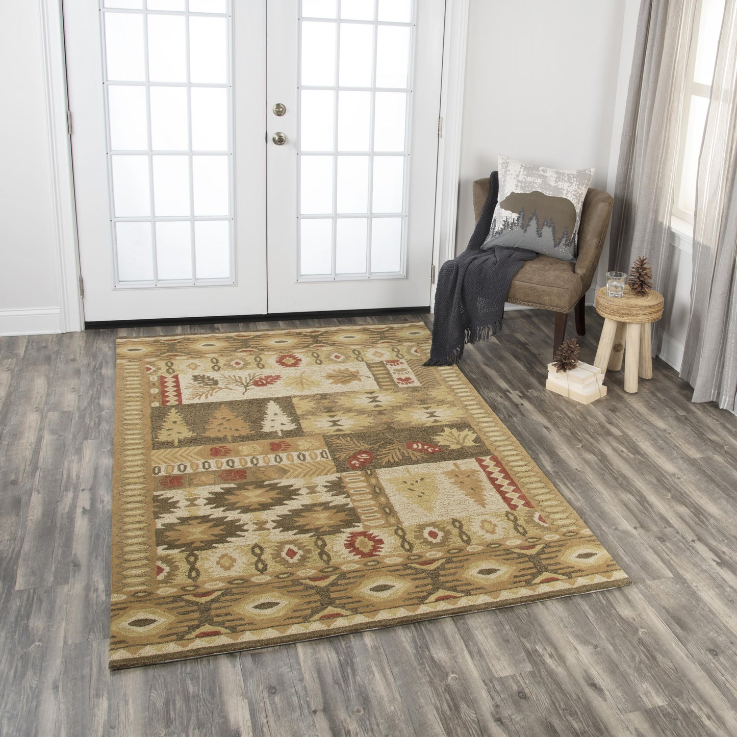 Northwoods NWD105 Brown Hand-Tufted Rug - Rizzy