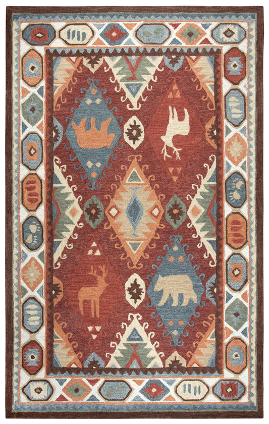 Northwoods NWD106 Red Hand-Tufted Rug - Rizzy